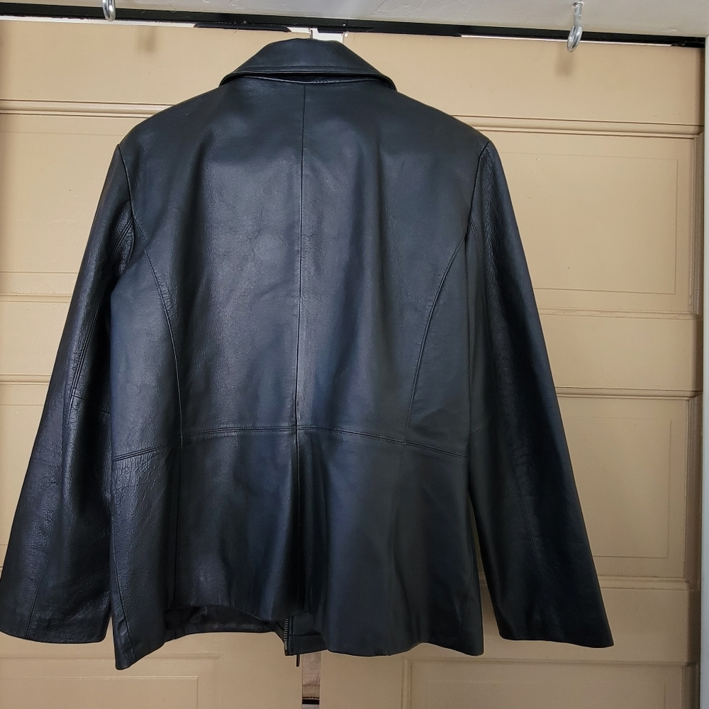 Black Worthington XL REAL leather coat - Picture 6 of 6